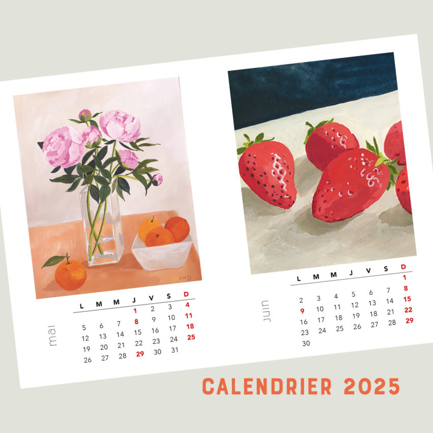 peintures fraises et pivoines