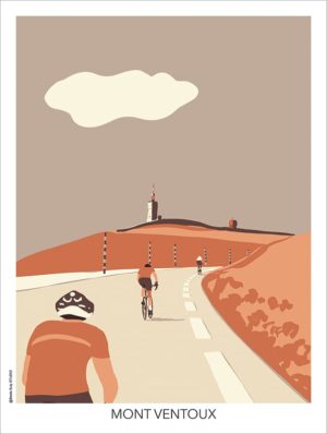 Cycliste au Mont Ventoux illustration de Beata Suty