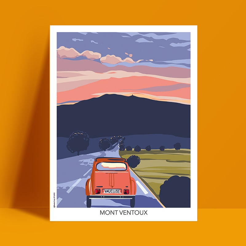 Affiche Poster Mont Ventoux à 2CV