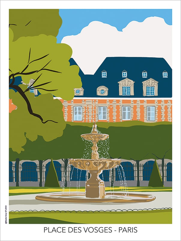 Paris Place de Vosges Affiche Paris Place de Vosges
