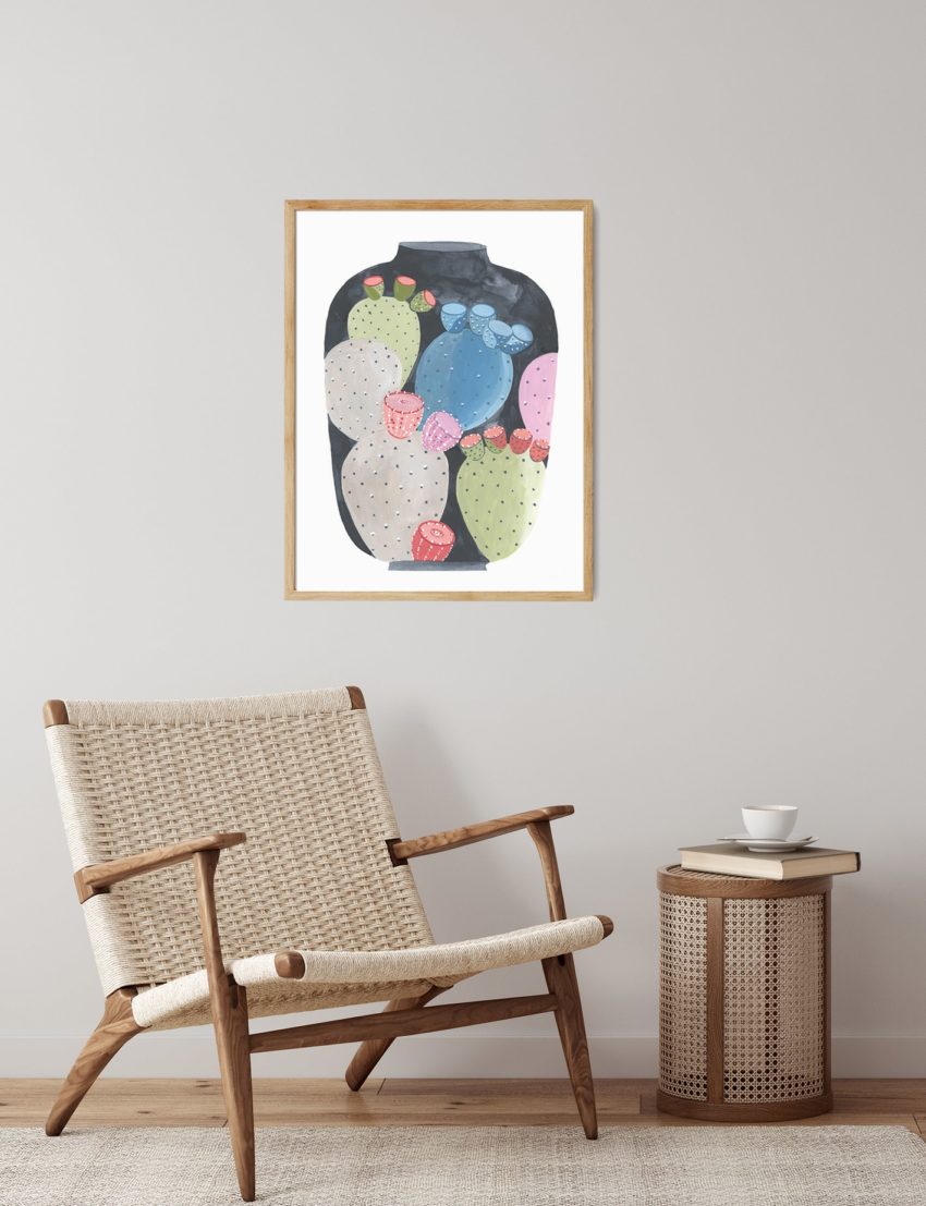 Affiche Vase Cactus décoration murale