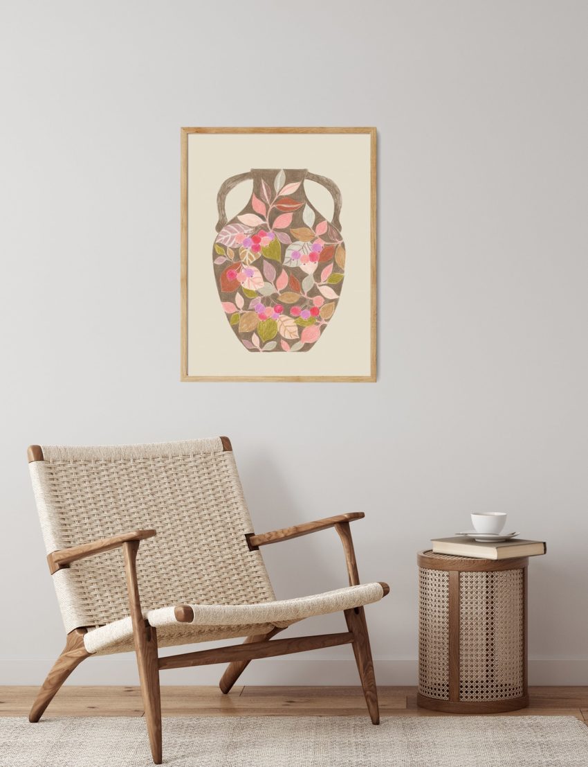 Affiche Vase baies décoration murale