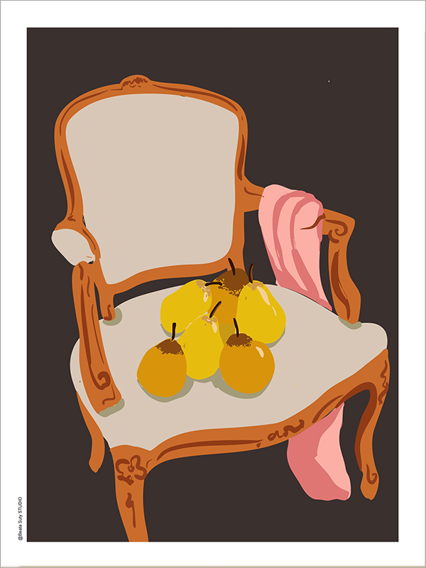 Affiche Art de la table avec une chaise
