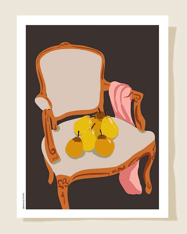 Affiche Art de la table avec une chaise