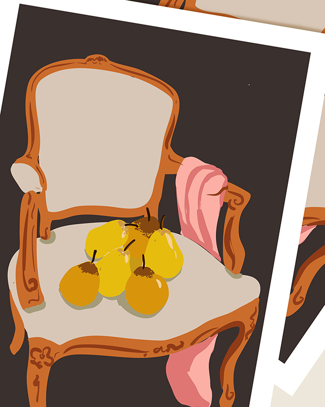 Affiche Art de la table avec une chaise