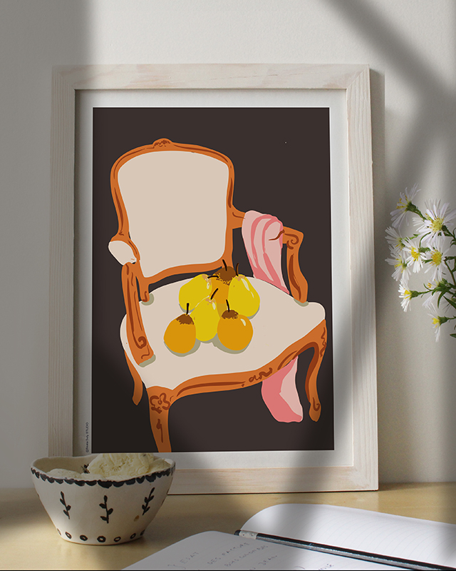 Affiche Art de la table avec une chaise