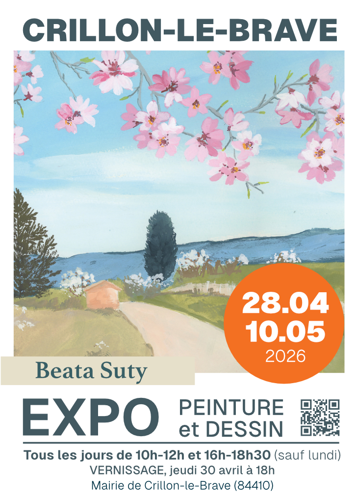 Affiche exposition à Crillon le Brave de Beata Suty